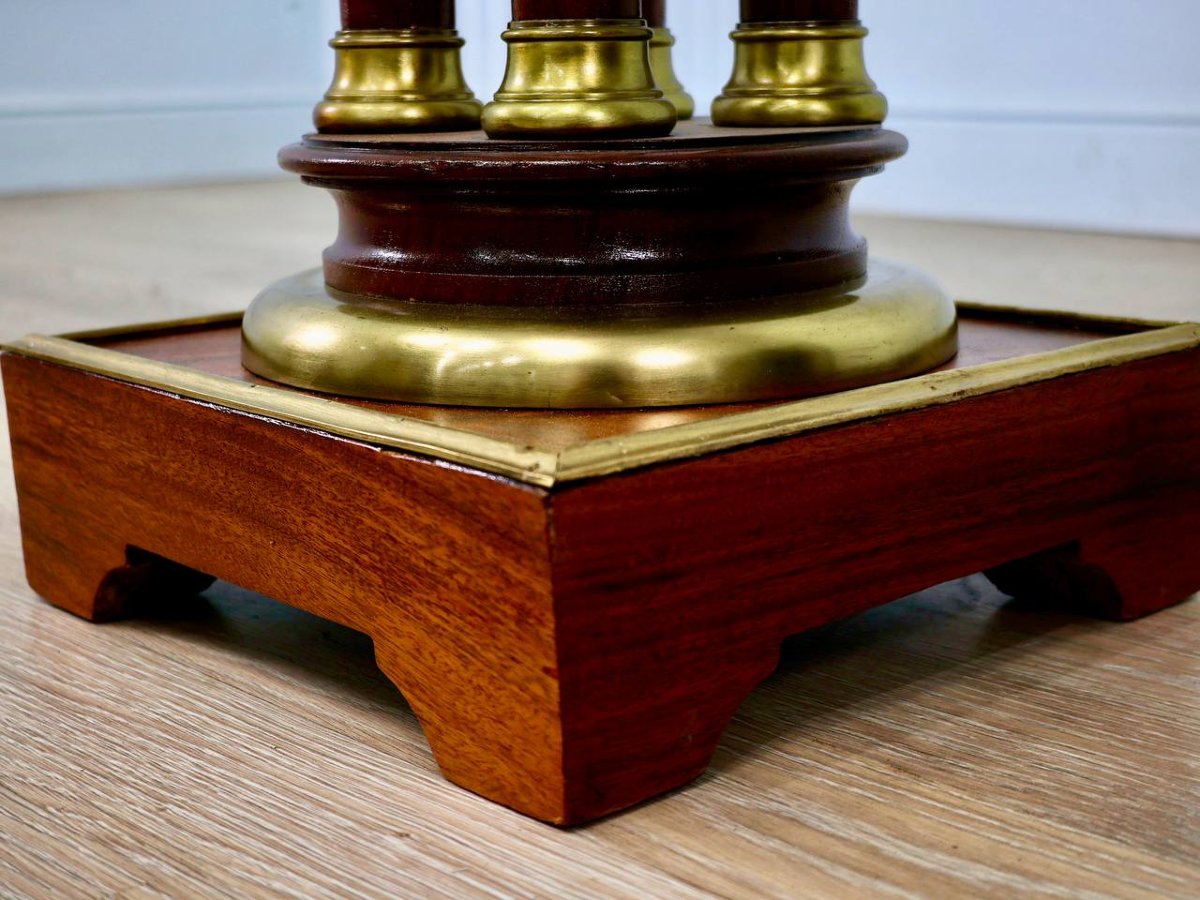 Display Stand, Wood And Brass Seat-photo-2