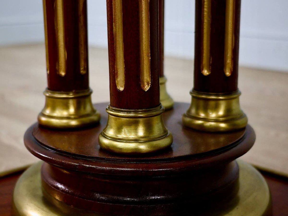 Display Stand, Wood And Brass Seat-photo-3