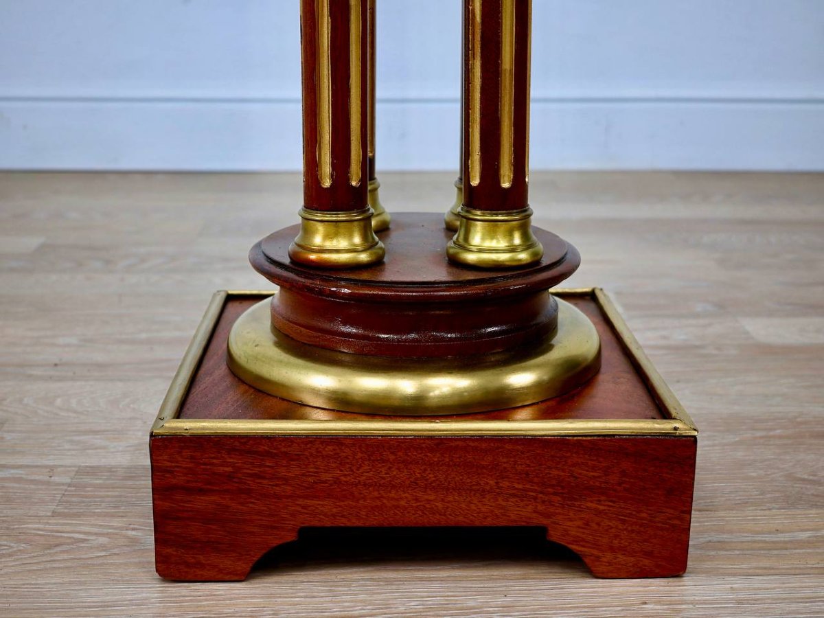 Display Stand, Wood And Brass Seat-photo-4