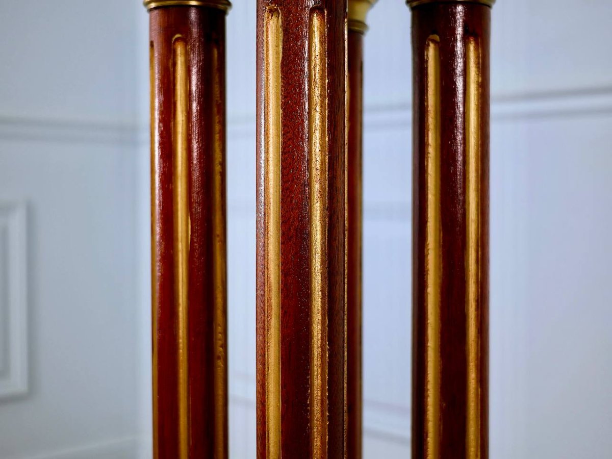 Display Stand, Wood And Brass Seat-photo-5