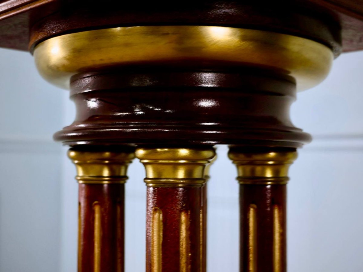 Display Stand, Wood And Brass Seat-photo-6