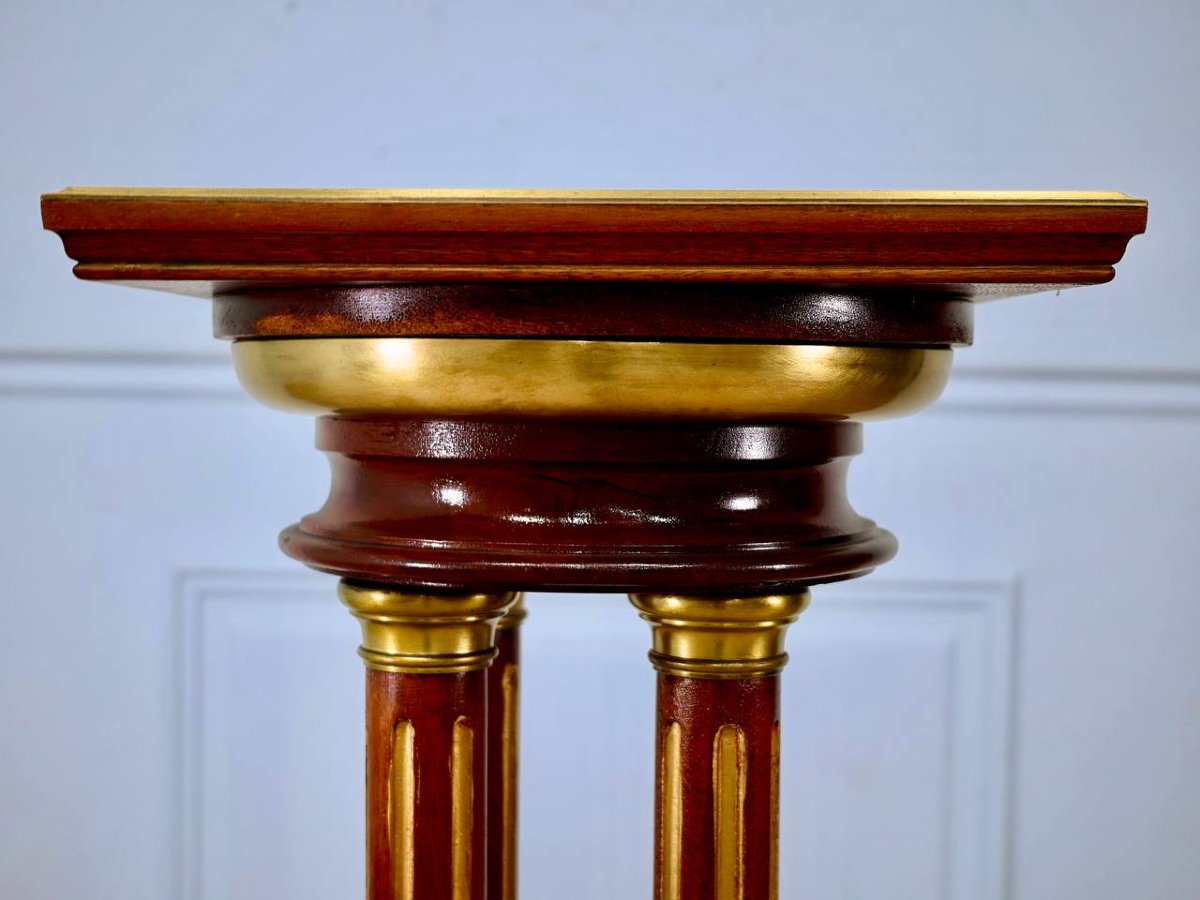 Display Stand, Wood And Brass Seat-photo-7