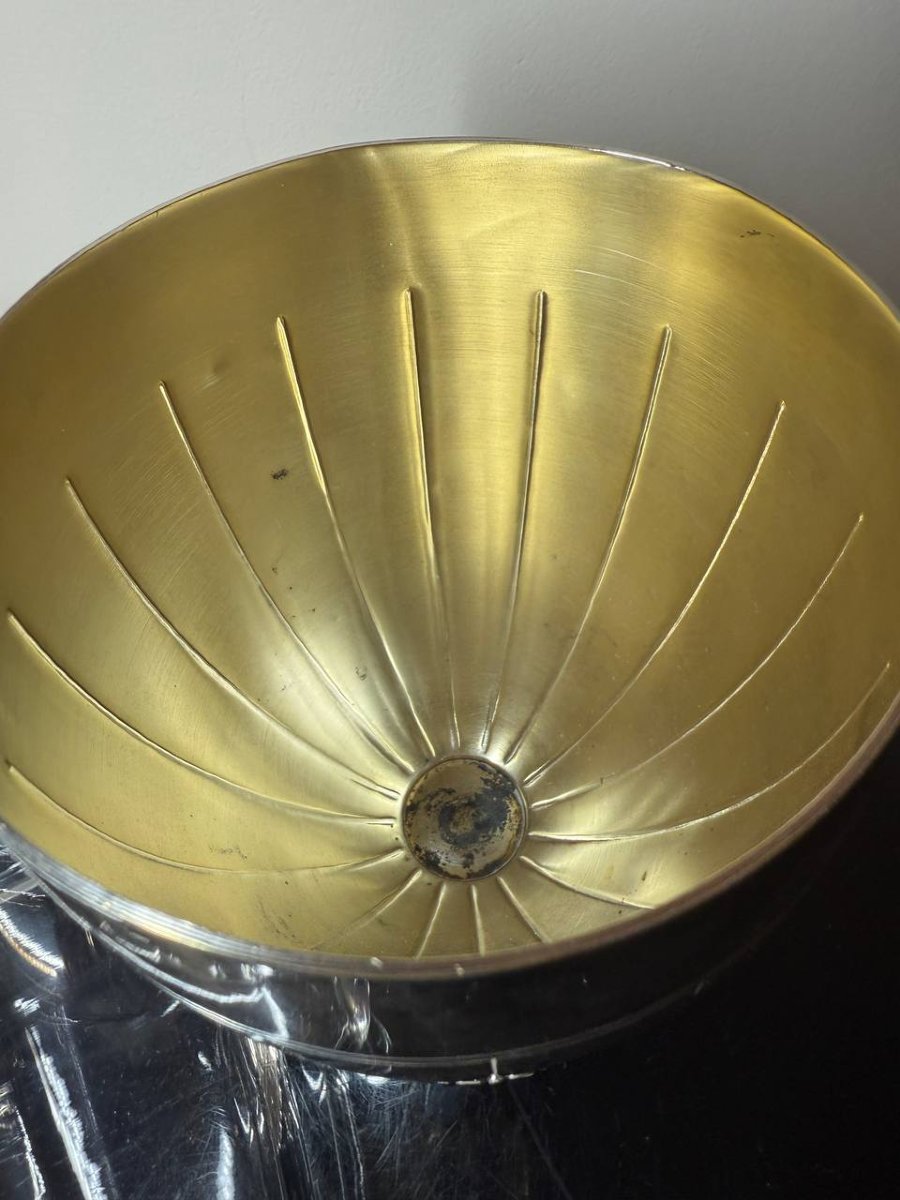 Art Deco Vase With Crystal Insert, Signed Bouillet Bourdelle-photo-3