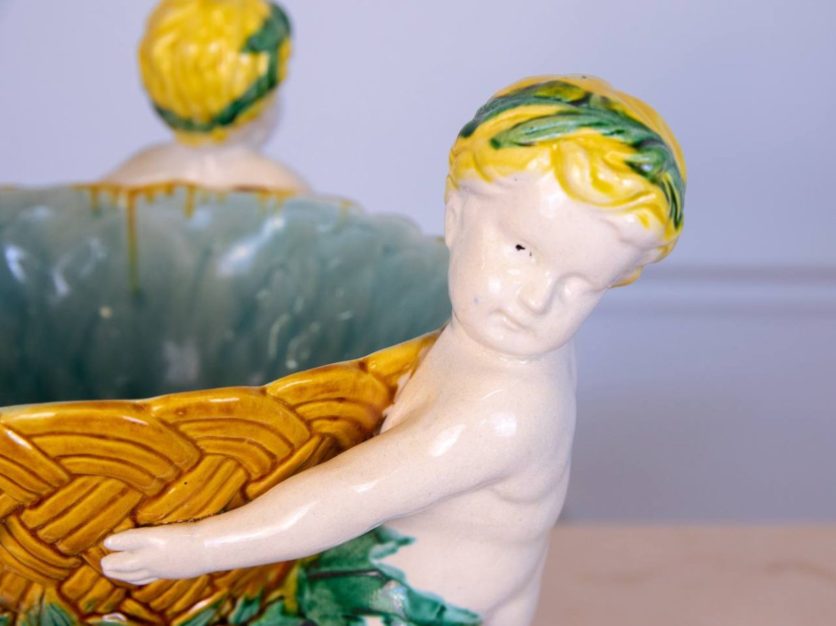Centerpiece, Planter, Minton Majolica Bowl-photo-3