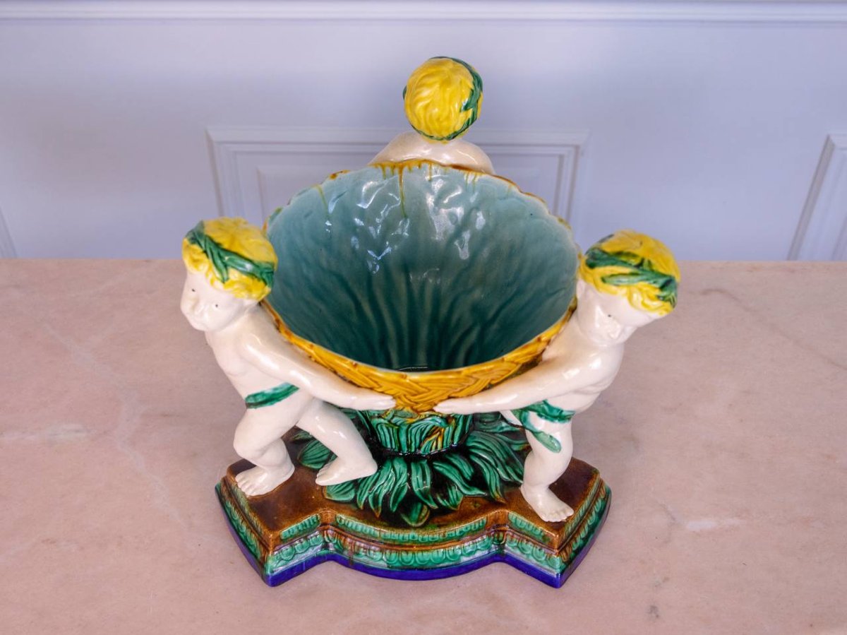 Centerpiece, Planter, Minton Majolica Bowl-photo-1