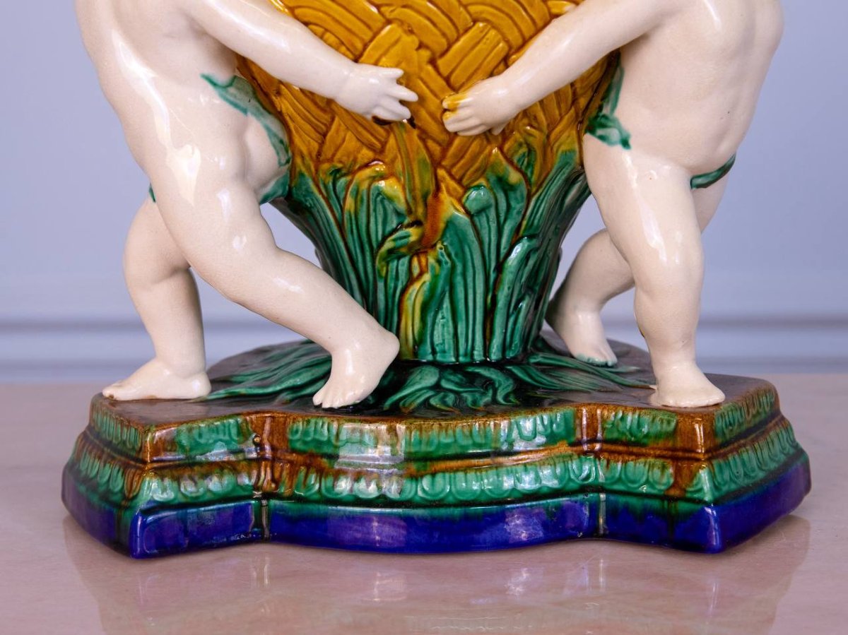 Centerpiece, Planter, Minton Majolica Bowl-photo-3