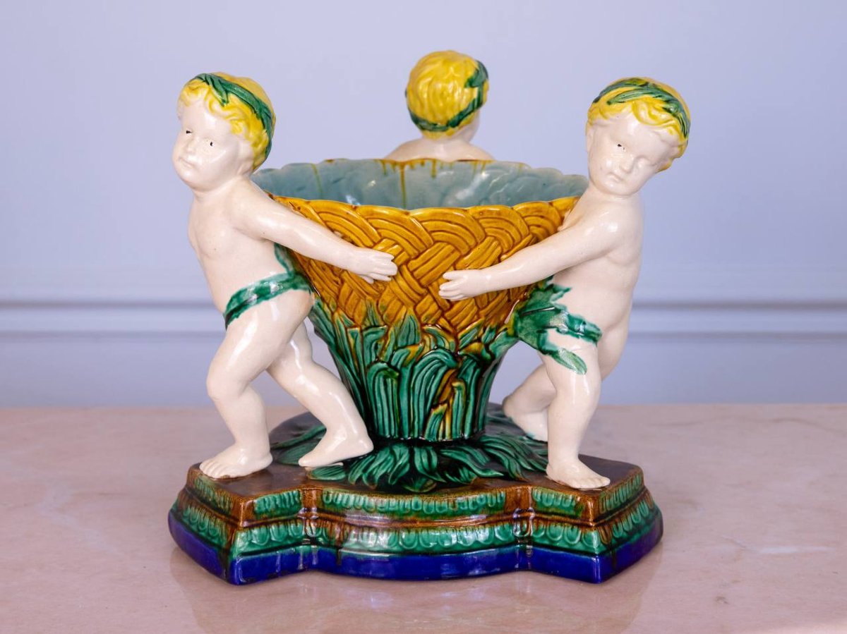 Centerpiece, Planter, Minton Majolica Bowl-photo-4