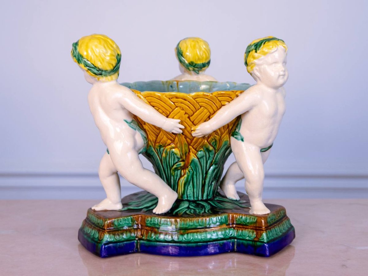Centerpiece, Planter, Minton Majolica Bowl-photo-5