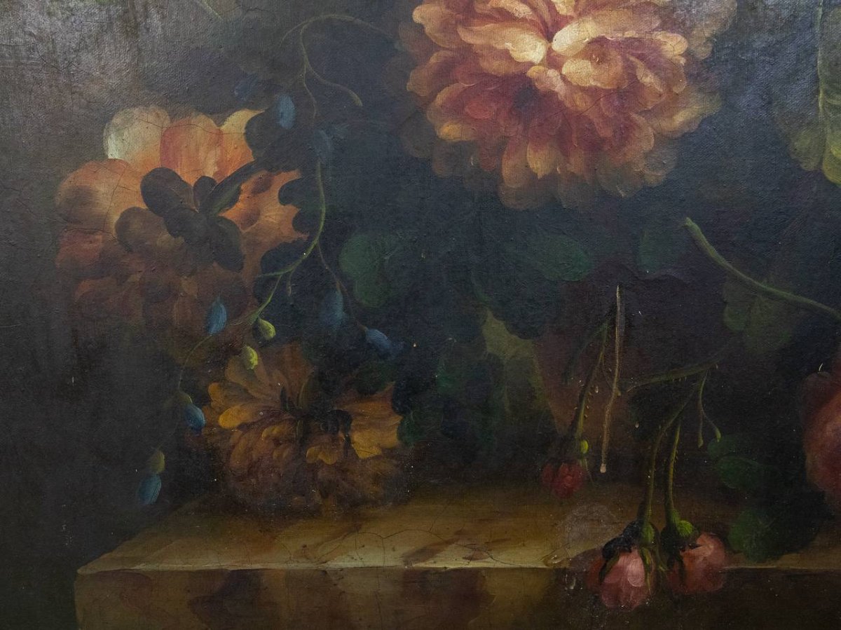 Early 19th-century Still Life—bouquet Of Flowers-photo-2