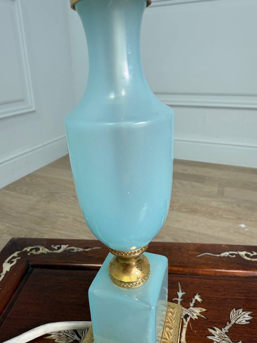 Blue And Bronze Opaline Lamp-photo-4