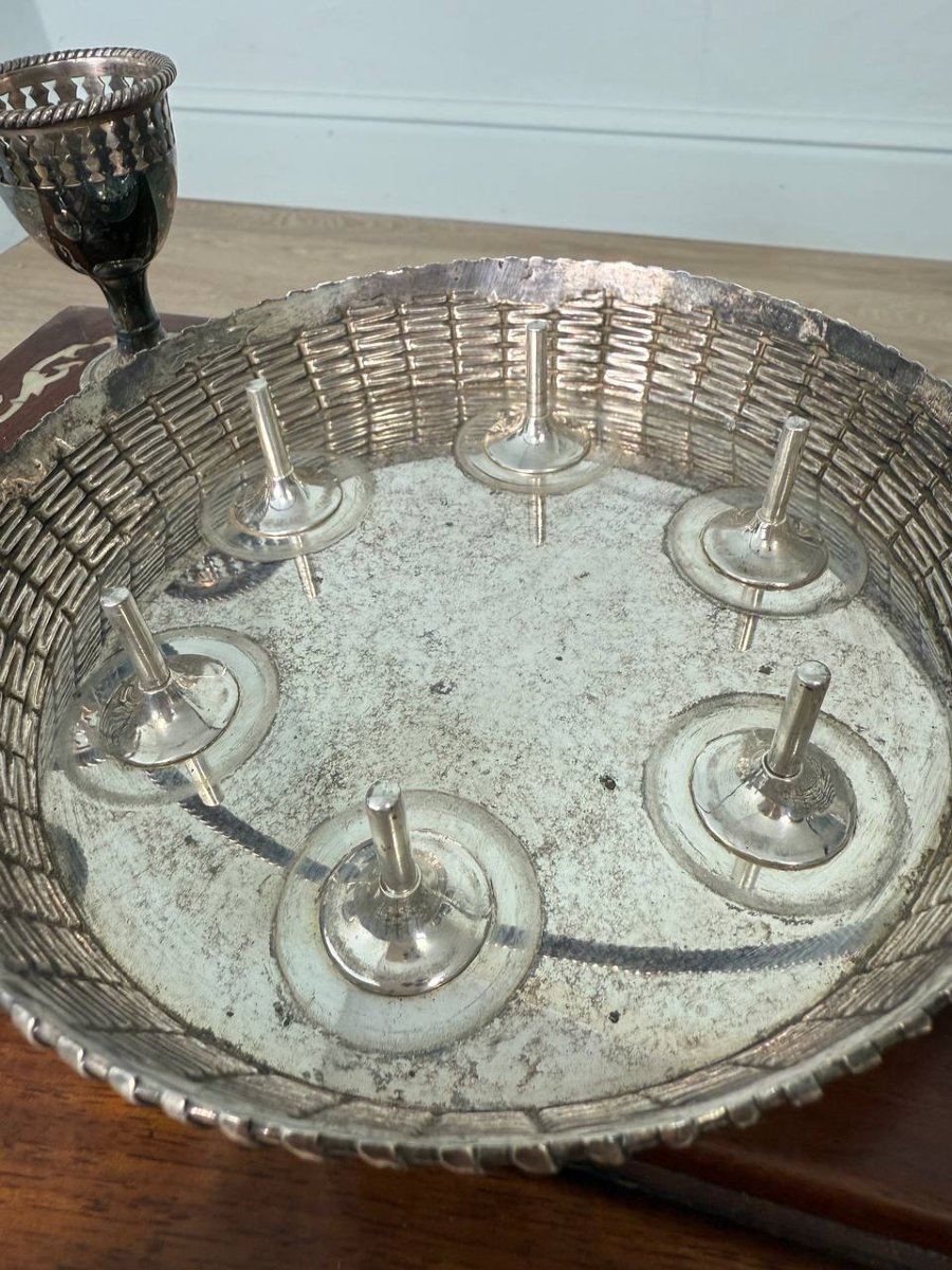 Silver-plated Metal Breakfast Egg Cups, Egg Holders-photo-3