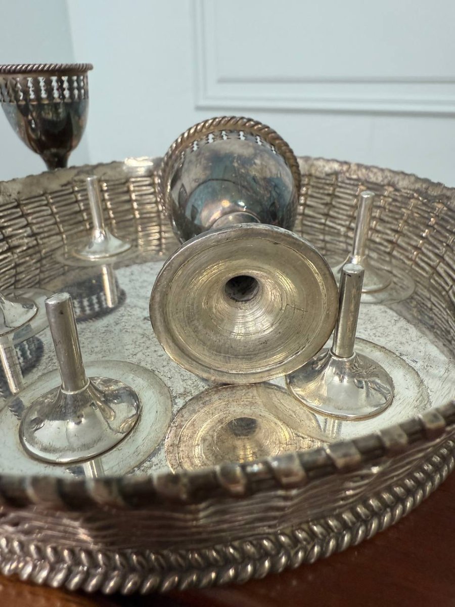 Silver-plated Metal Breakfast Egg Cups, Egg Holders-photo-2