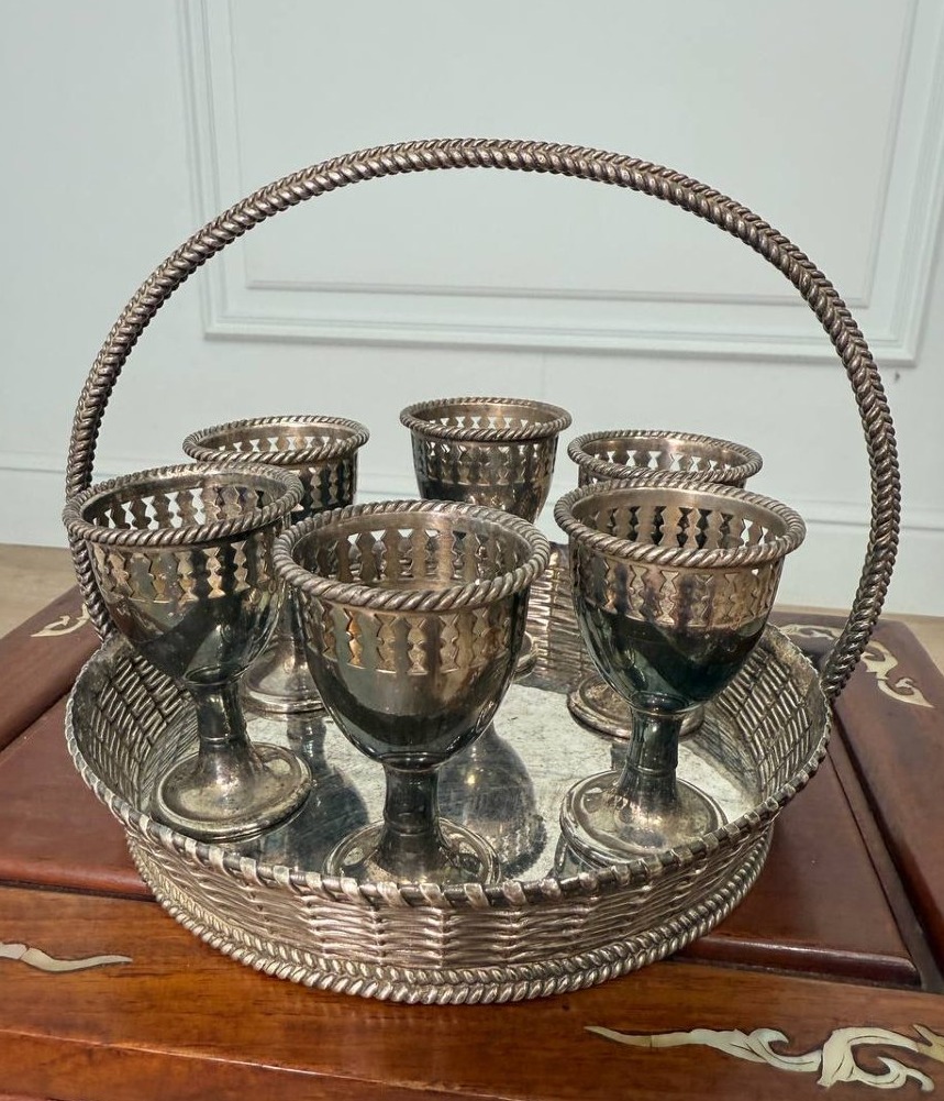 Silver-plated Metal Breakfast Egg Cups, Egg Holders