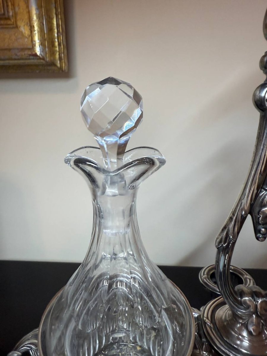 Solid Silver Oil And Vinegar Set By A Silversmith-photo-2