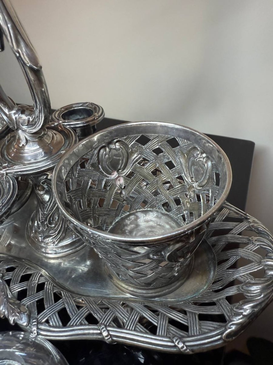 Solid Silver Oil And Vinegar Set By A Silversmith-photo-1
