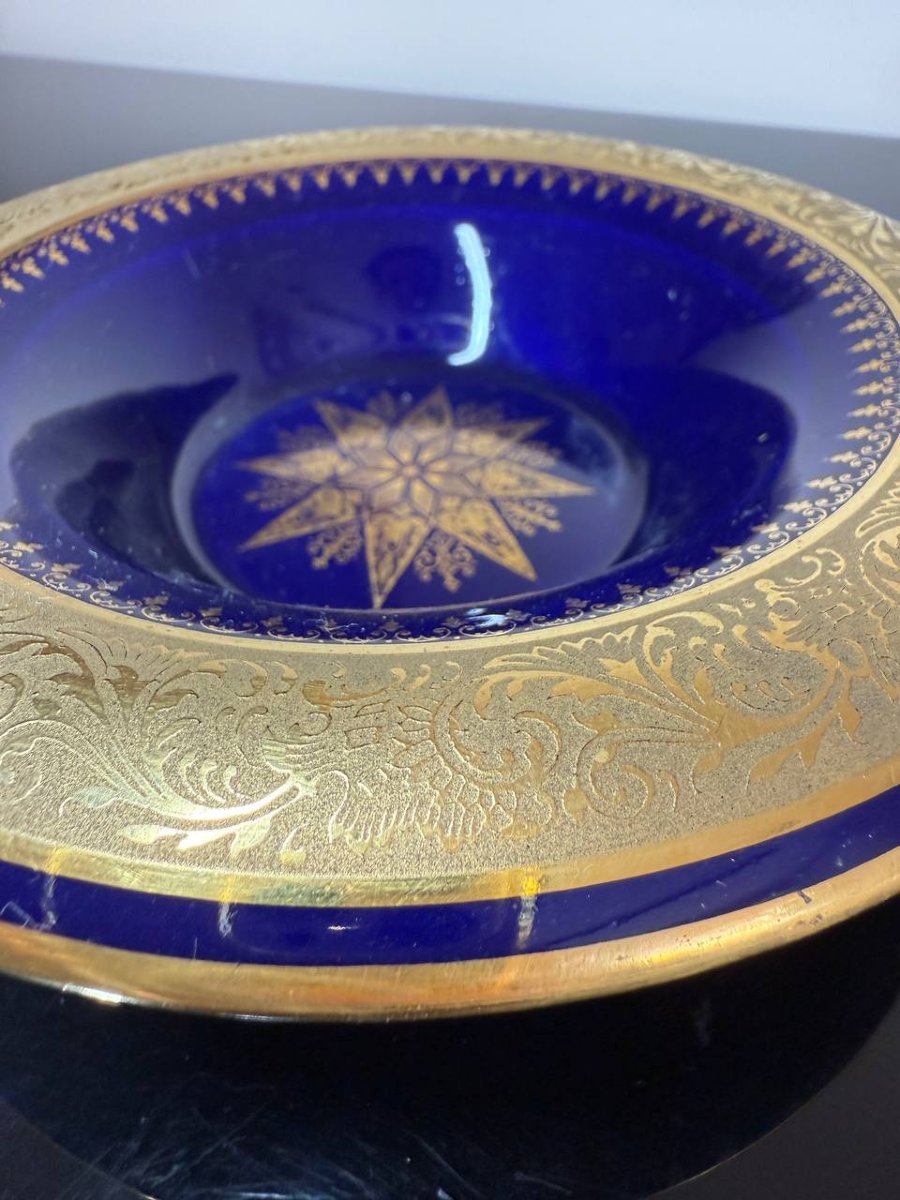 Cendrier en porcelaine de limoges , cobalt bleu-photo-5