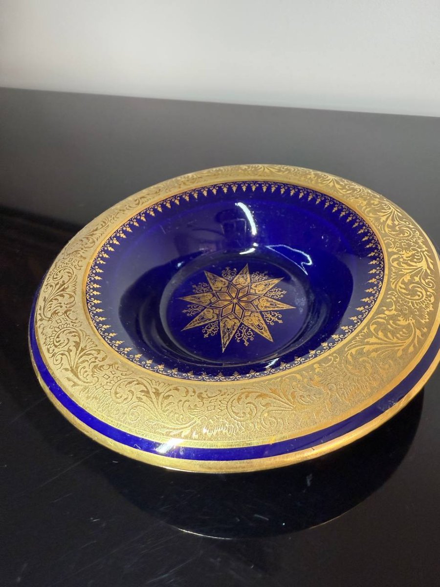 Cendrier en porcelaine de limoges , cobalt bleu-photo-6