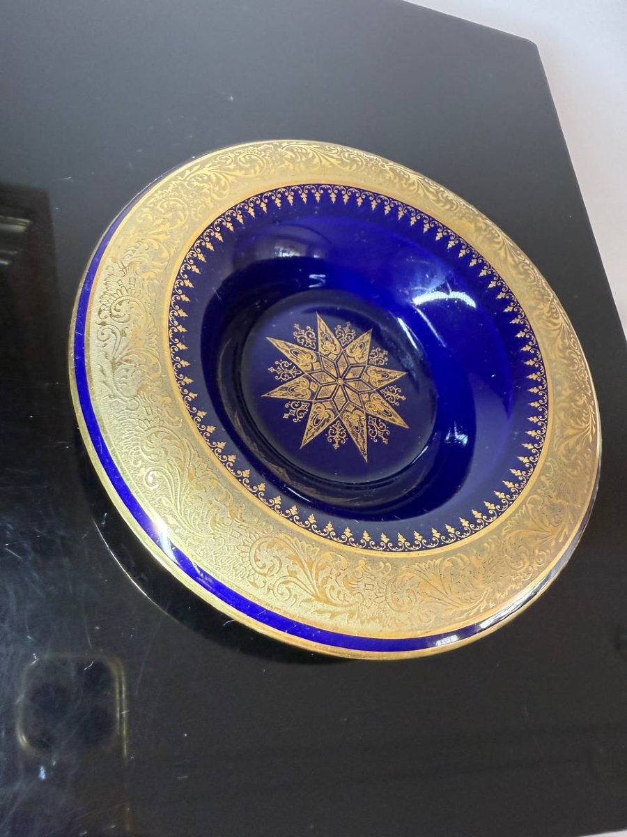 Cendrier en porcelaine de limoges , cobalt bleu-photo-7