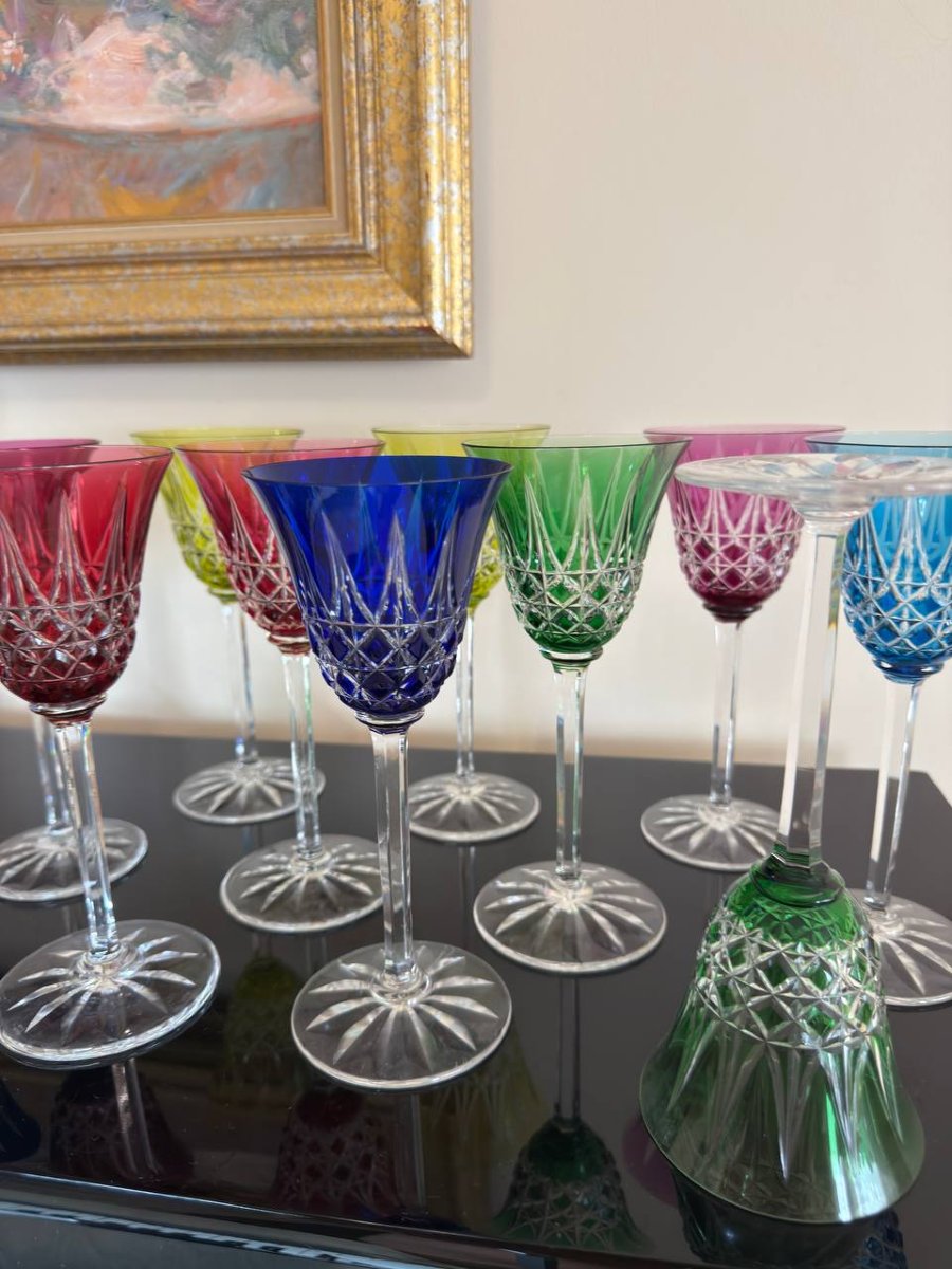 Verres cristal Saint Louis couleur modèle Tarn-photo-3