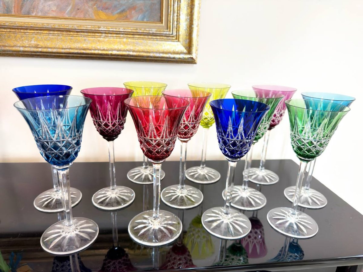 Verres cristal Saint Louis couleur modèle Tarn