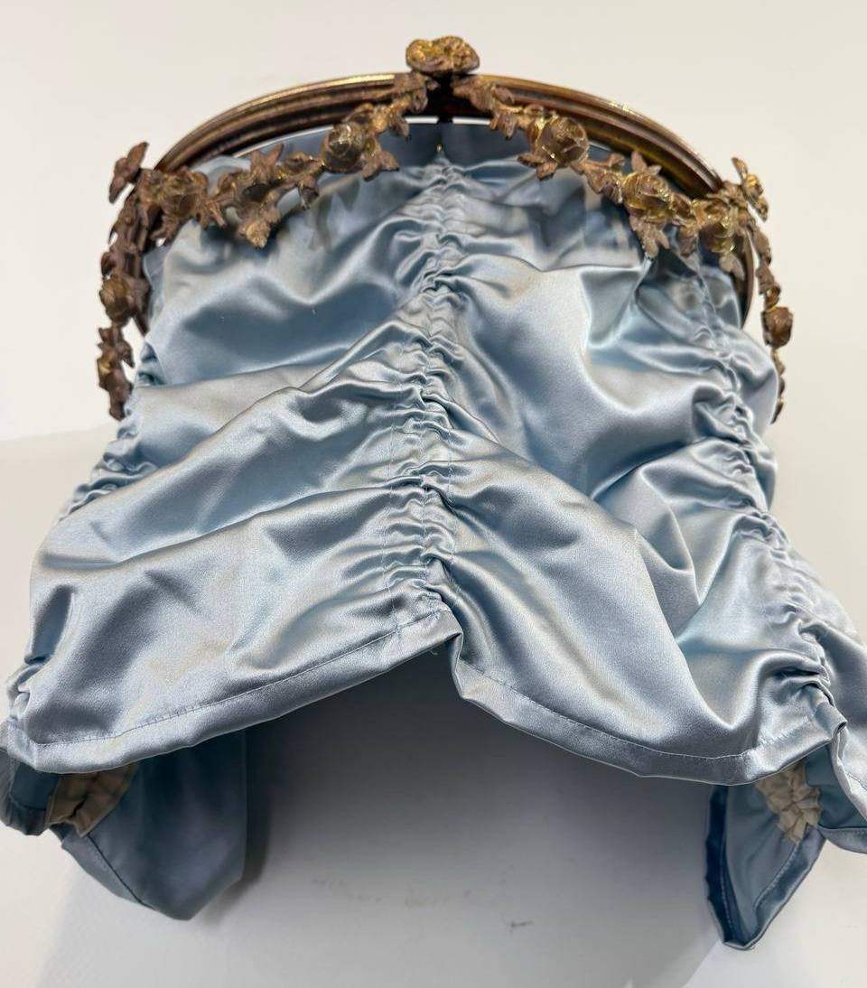 Ciel de lit à la polonaise,guirlandes de fleurs,bronze style Louis XVI,BALDAQUIN ou Cantonnière-photo-2