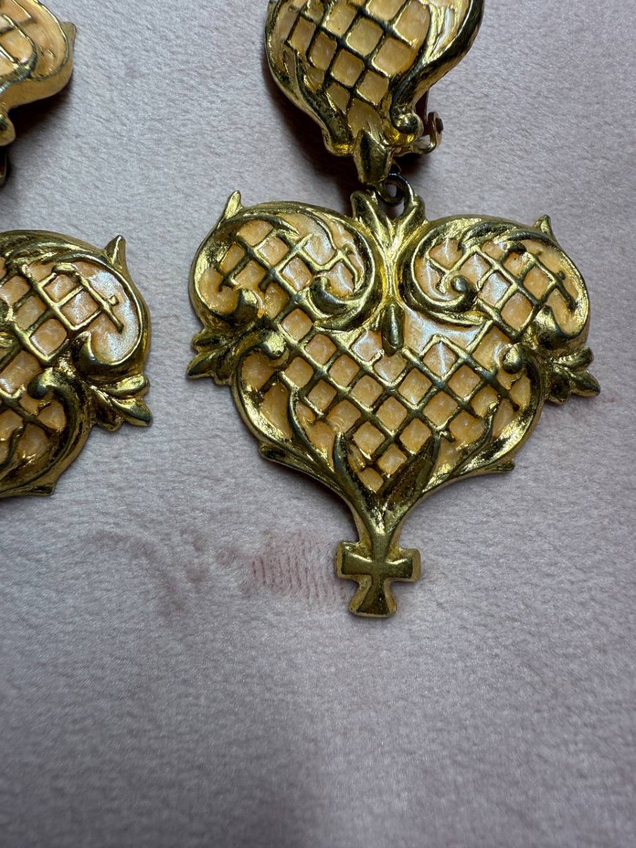 Boucles d'oreilles vintage de la maison Christian Lacroix-photo-2