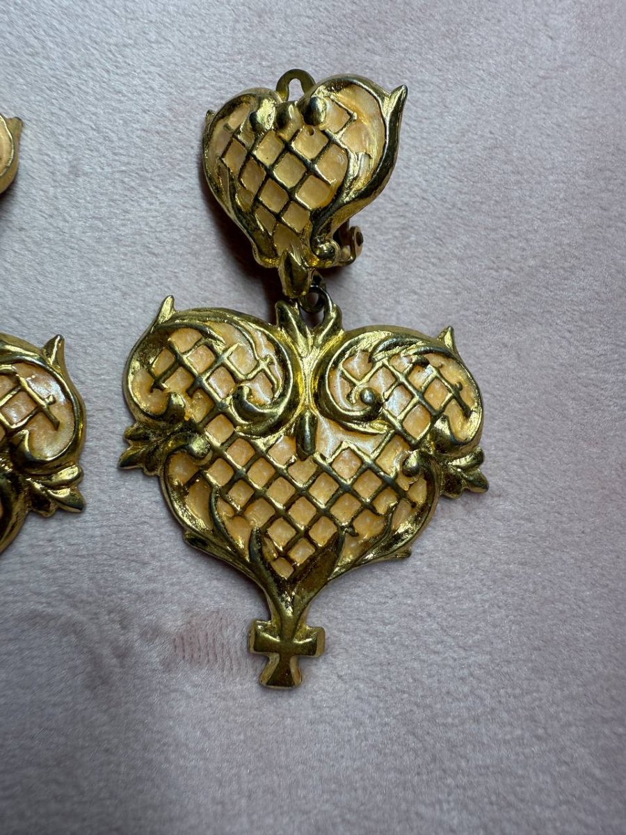 Boucles d'oreilles vintage de la maison Christian Lacroix-photo-2