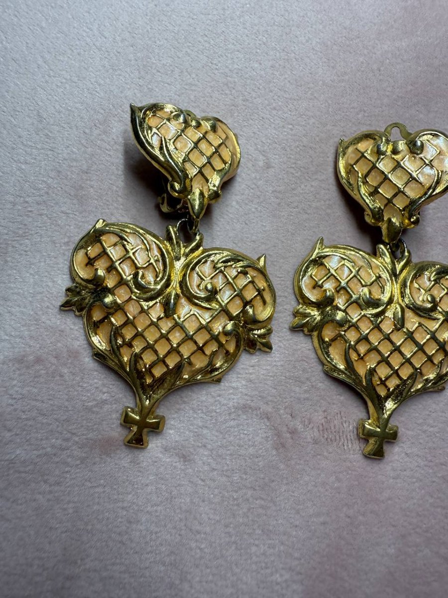 Boucles d'oreilles vintage de la maison Christian Lacroix-photo-3