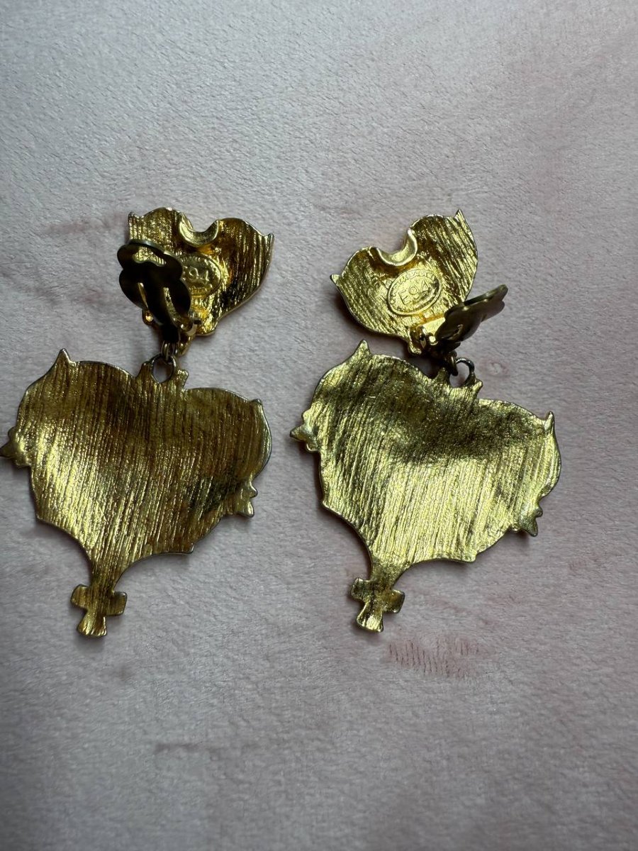 Boucles d'oreilles vintage de la maison Christian Lacroix-photo-4