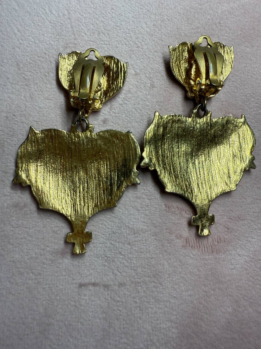 Boucles d'oreilles vintage de la maison Christian Lacroix-photo-5