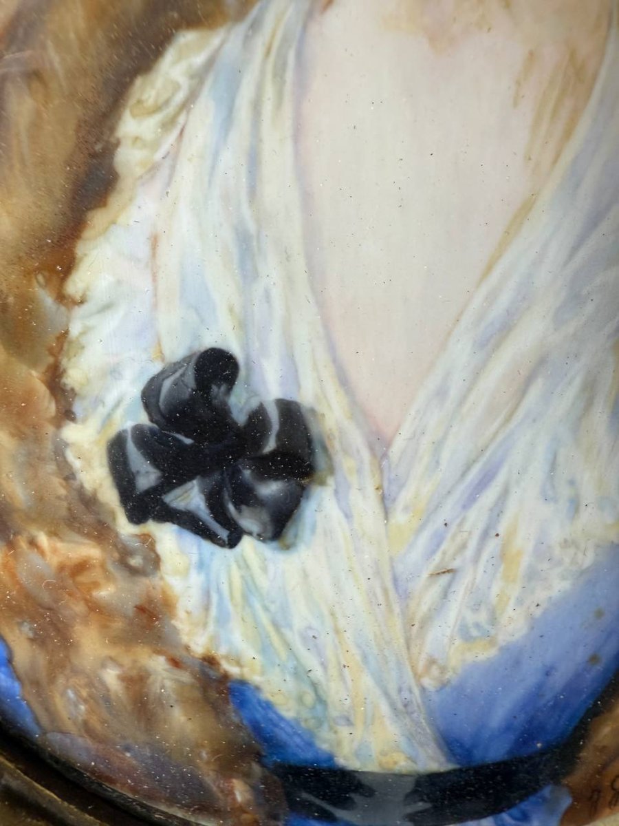 Miniature: An Elegant Woman From The Belle époque, Painted By The Artist J. Gouy-barrot-photo-1