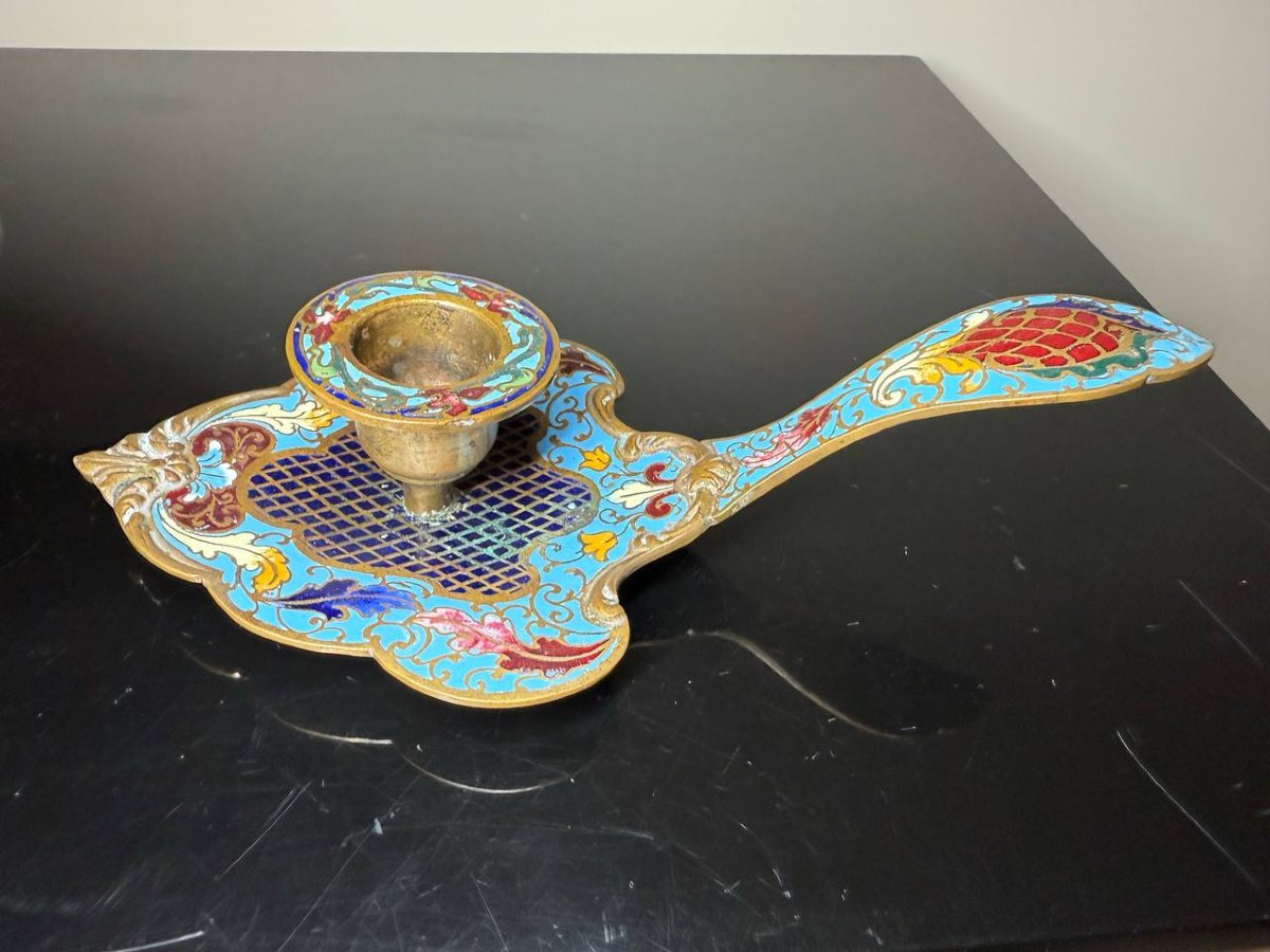 Antique Handheld Candleholder, "cellar Rat"