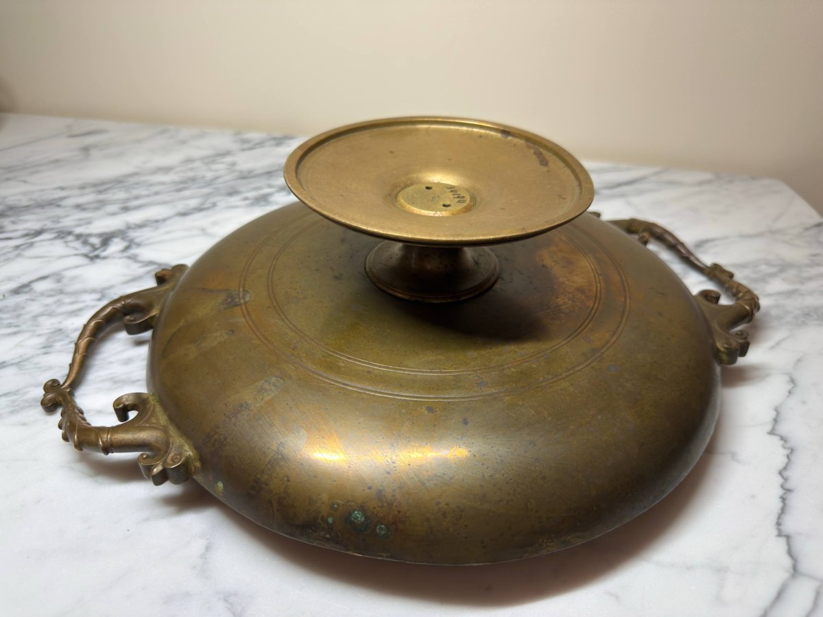 Patinated Bronze Cup Titled “le Masque” By Levillain And F. Barbedienne-photo-3