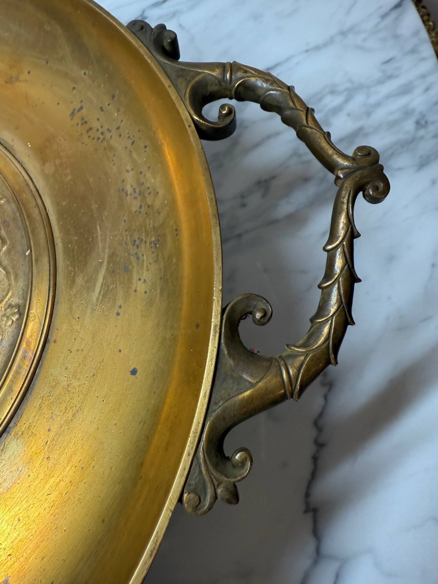Patinated Bronze Cup Titled “le Masque” By Levillain And F. Barbedienne-photo-4