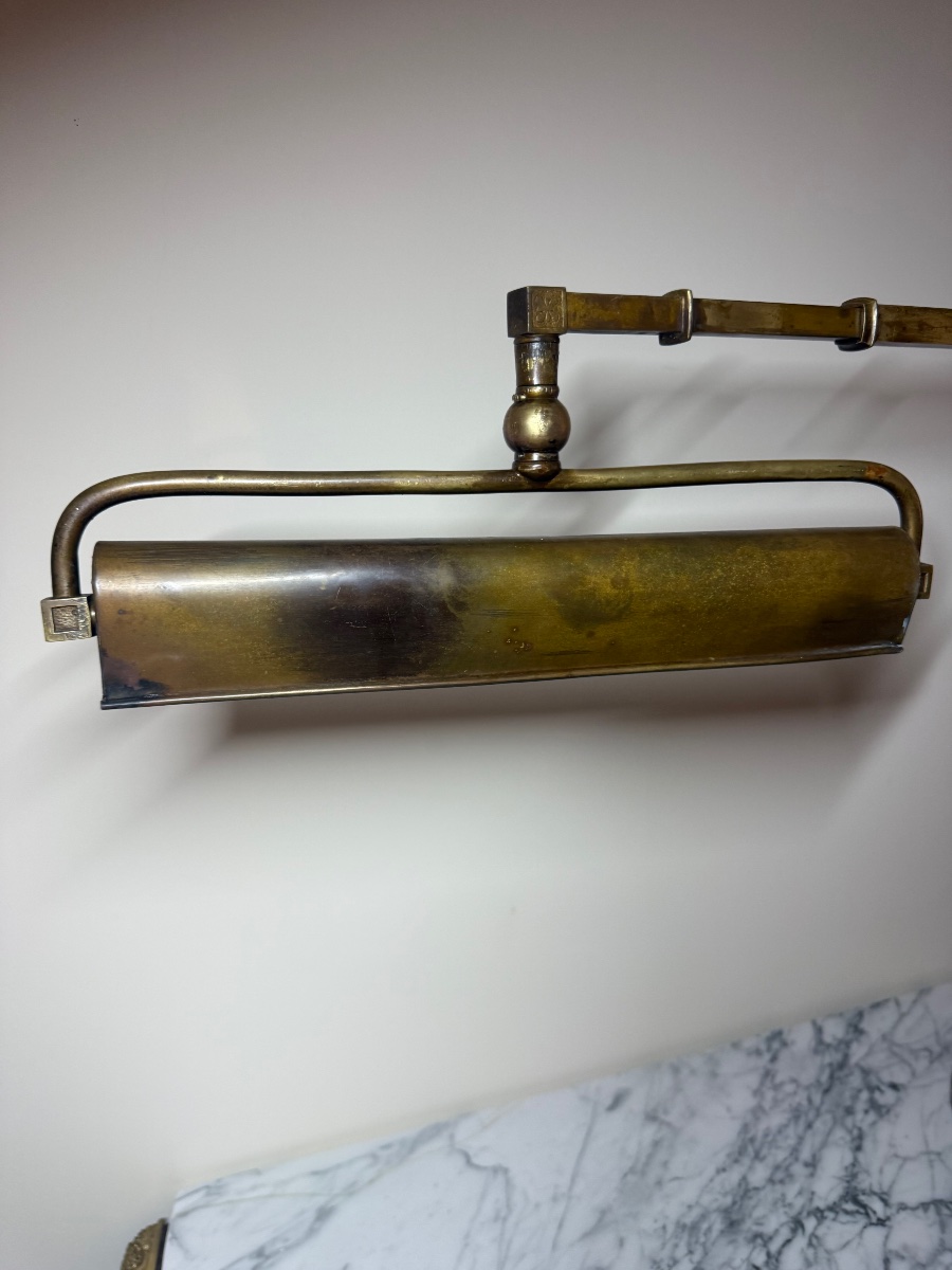 Lampe De Piano Ou De Bureau Articulée En Bronze Et Laiton – époque Art Nouveau, Vers 1900-photo-3