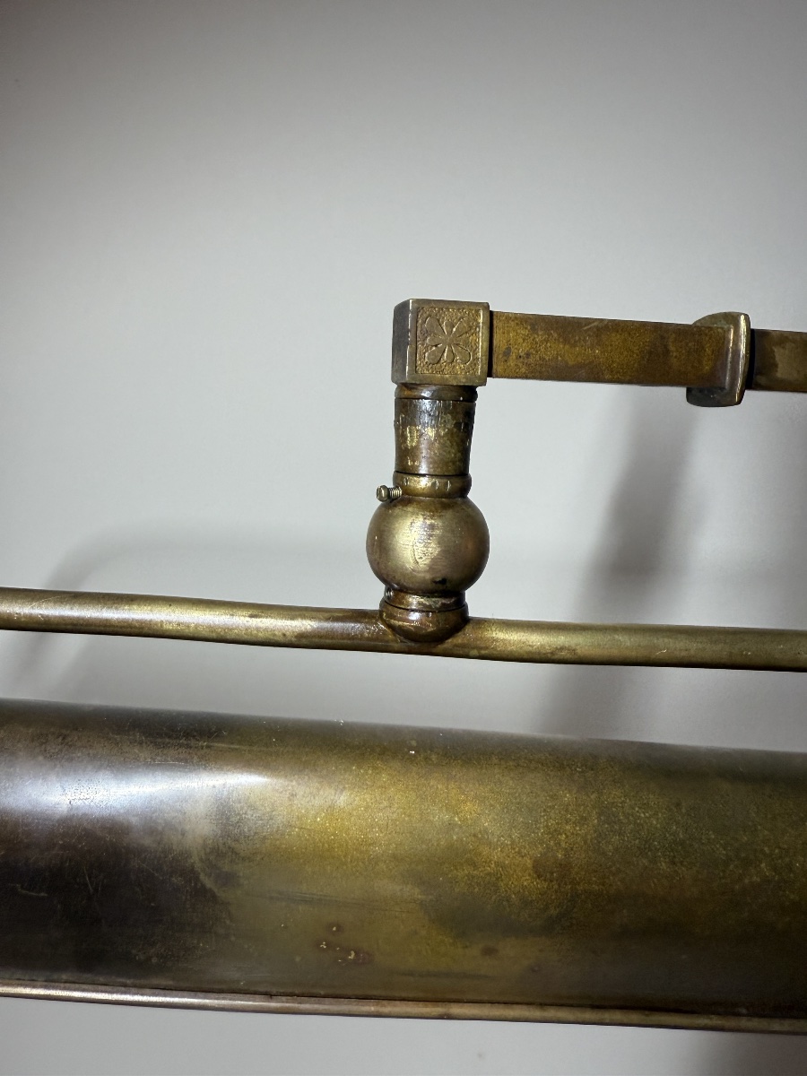 Lampe De Piano Ou De Bureau Articulée En Bronze Et Laiton – époque Art Nouveau, Vers 1900-photo-7