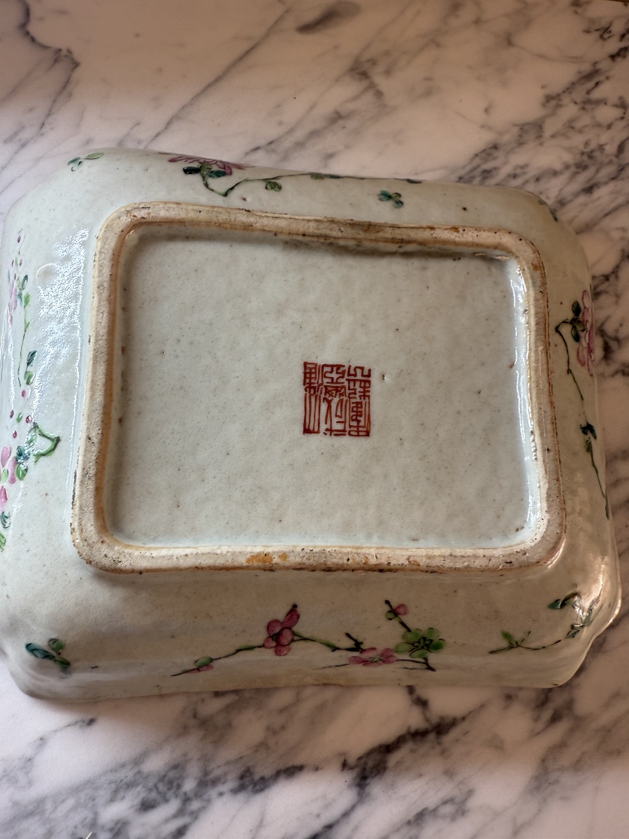Plat creux en porcelaine de la Famille Rose, Chine, fin Qing / République-photo-4