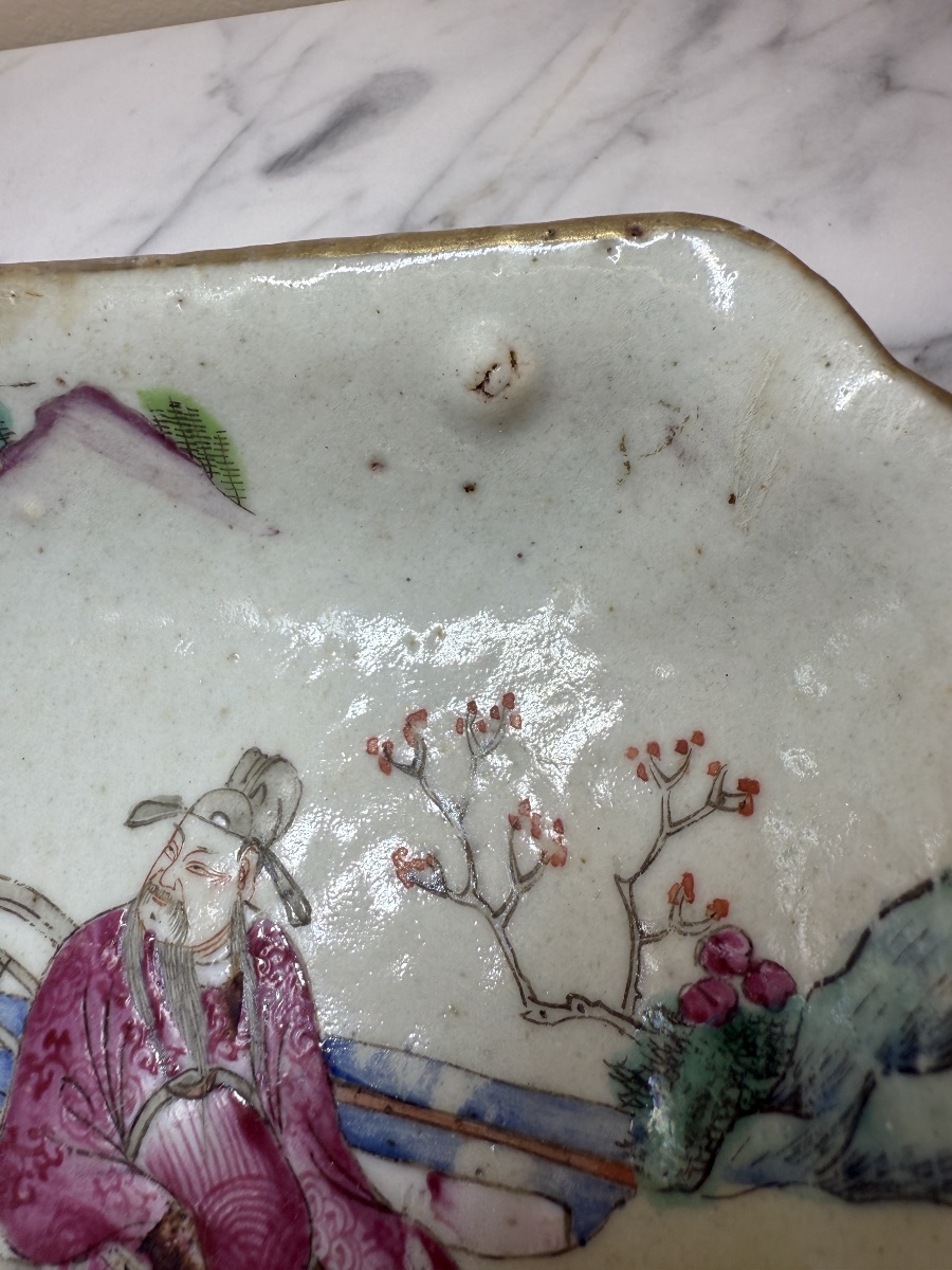 Plat creux en porcelaine de la Famille Rose, Chine, fin Qing / République-photo-7