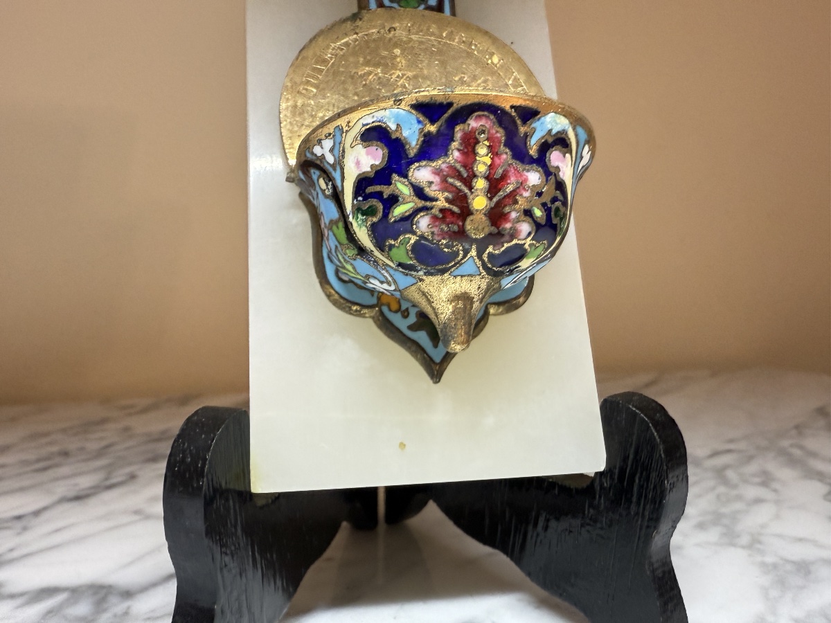 Bénitier en onyx et émaux cloisonnés-photo-3