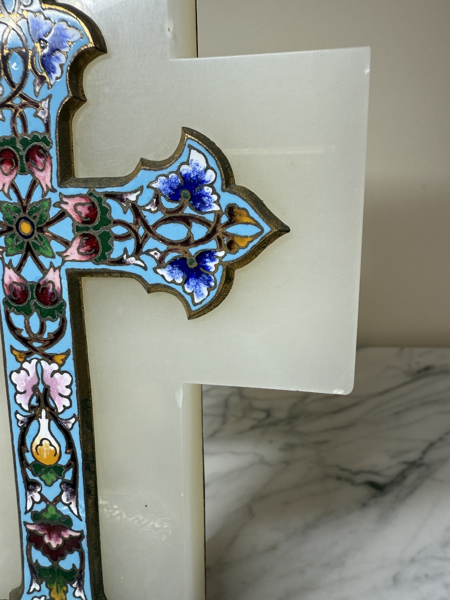 Bénitier en onyx et émaux cloisonnés-photo-6