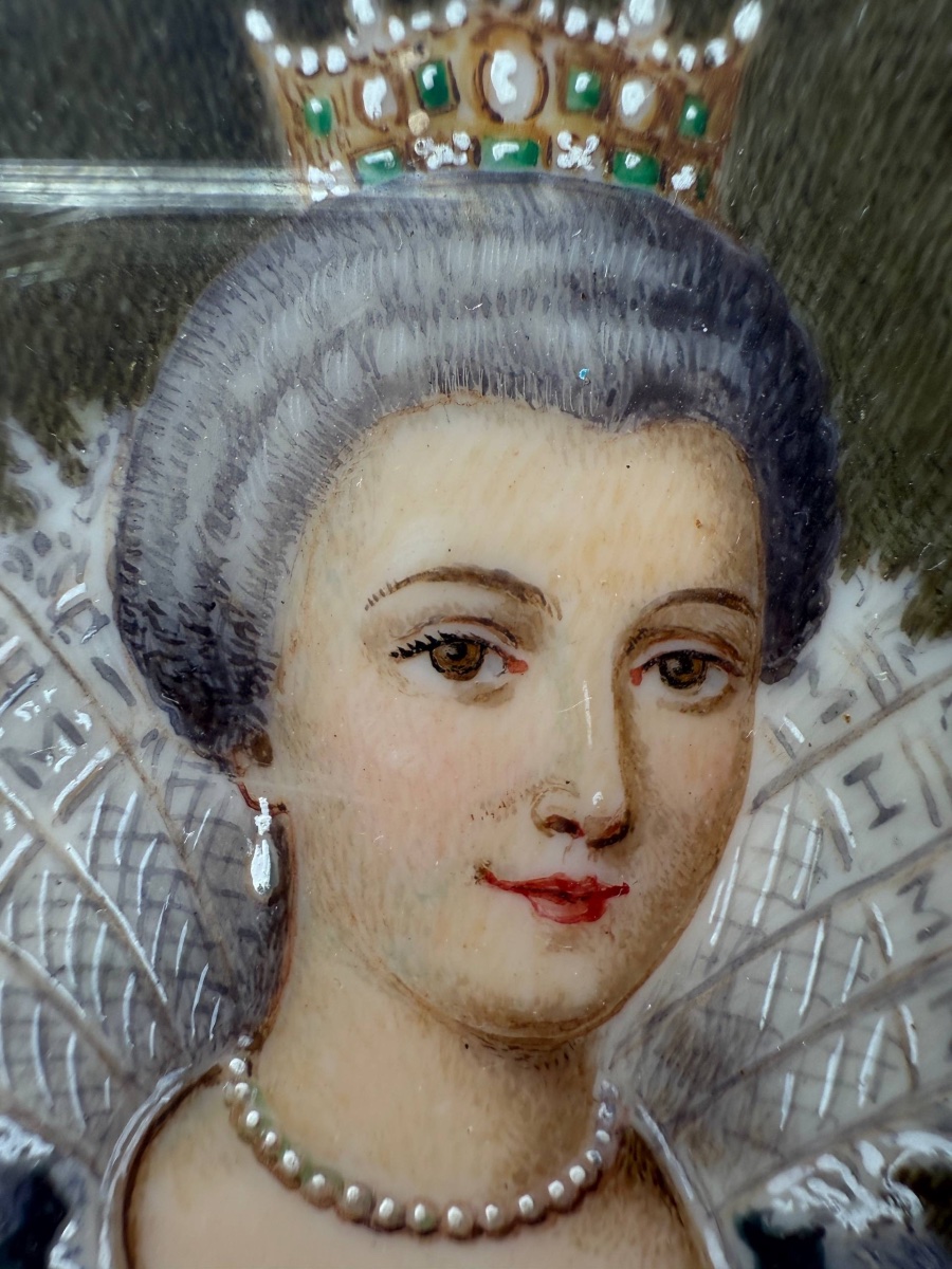 Miniature Portrait Of A Sovereign, 17th-century Style-photo-4