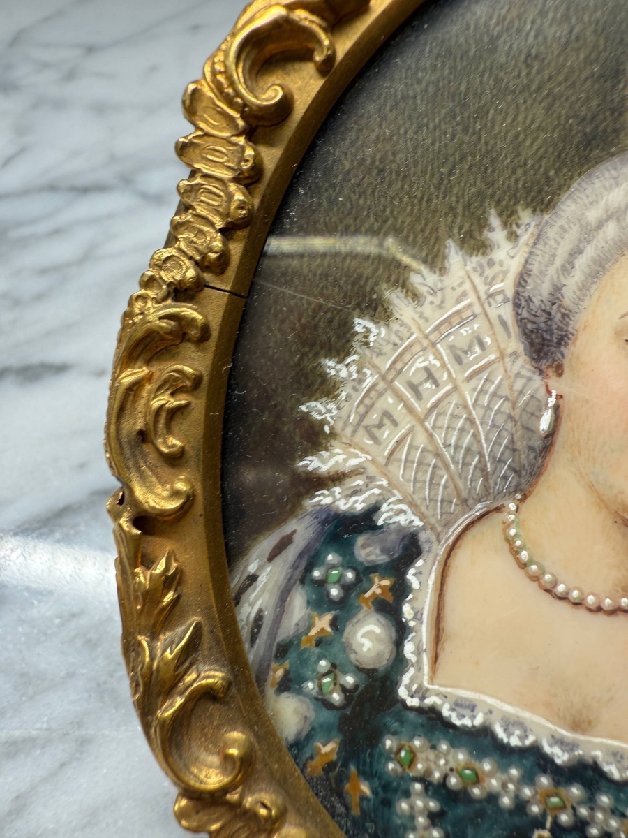 Miniature Portrait Of A Sovereign, 17th-century Style-photo-3
