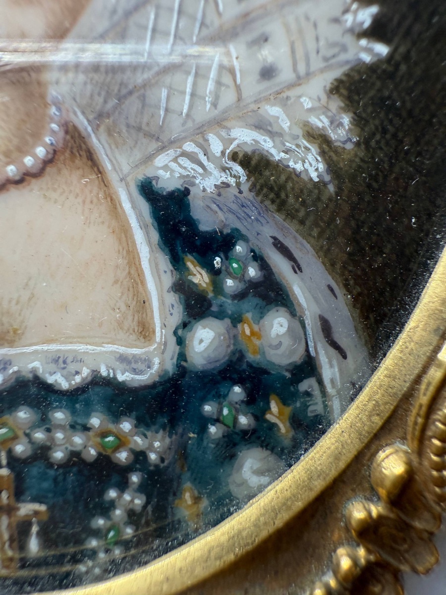 Miniature Portrait Of A Sovereign, 17th-century Style-photo-5