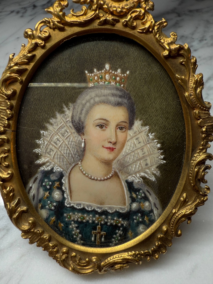 Miniature Portrait Of A Sovereign, 17th-century Style-photo-6