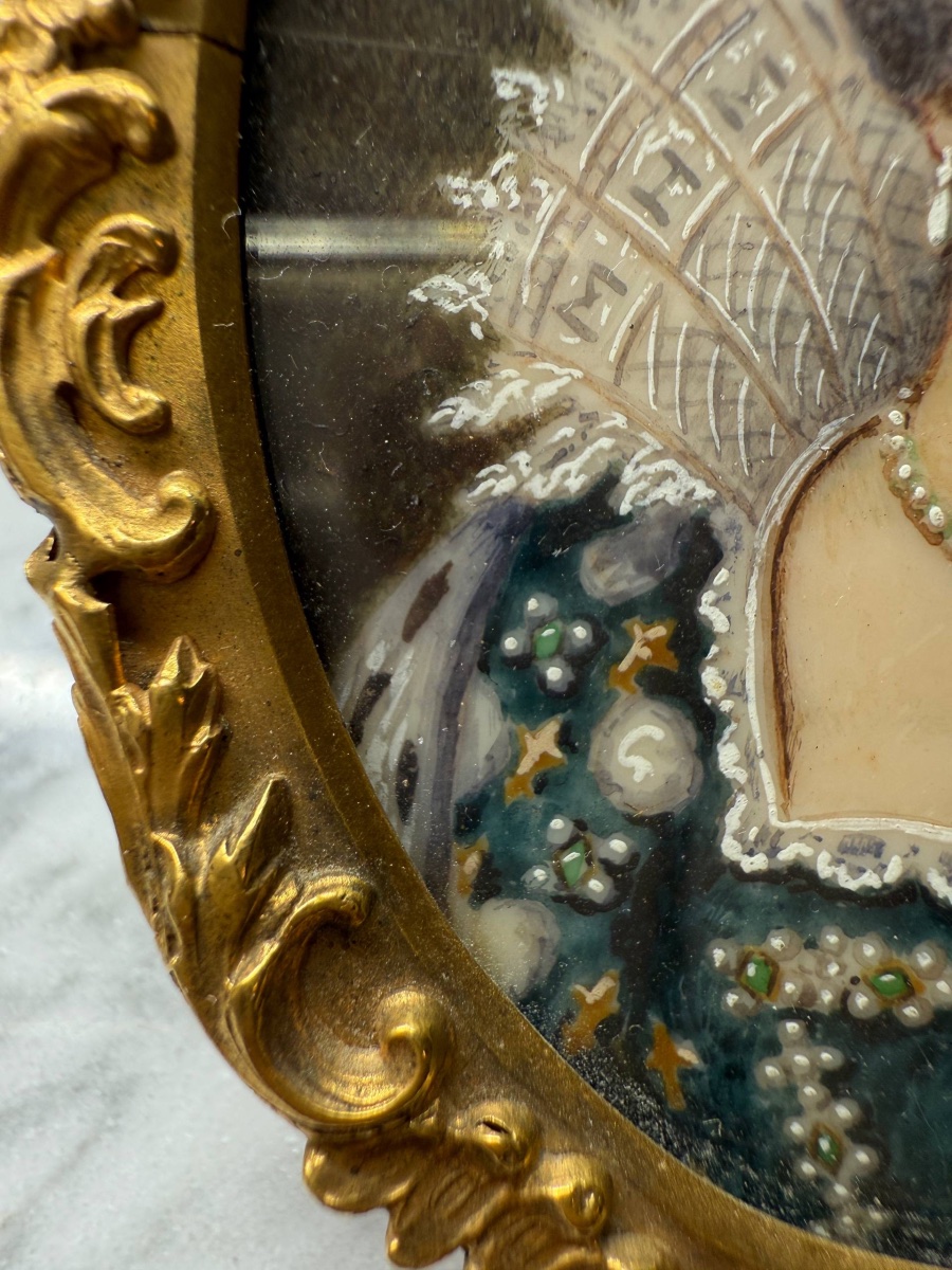 Miniature Portrait Of A Sovereign, 17th-century Style-photo-7