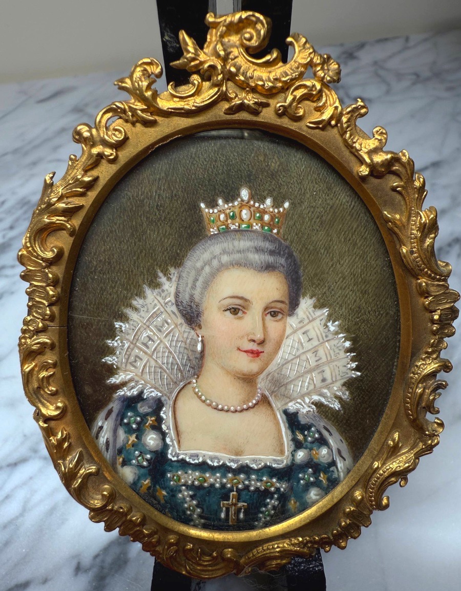 Miniature Portrait Of A Sovereign, 17th-century Style