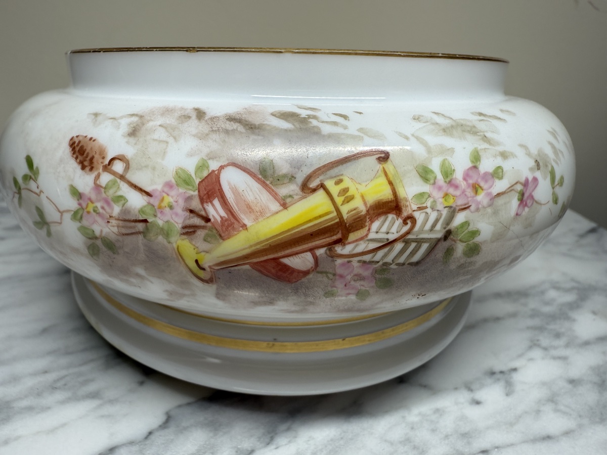 Grande Boîte ou Bonbonnière en Opaline Belle Époque  – Décor Cupidon signée THY-photo-6