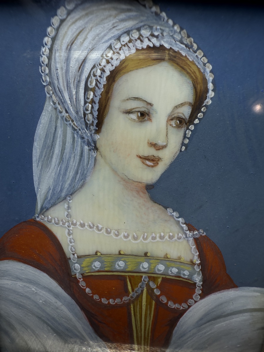 Miniature, Portrait Of Claude Of France – Signed J. Souvi-photo-2