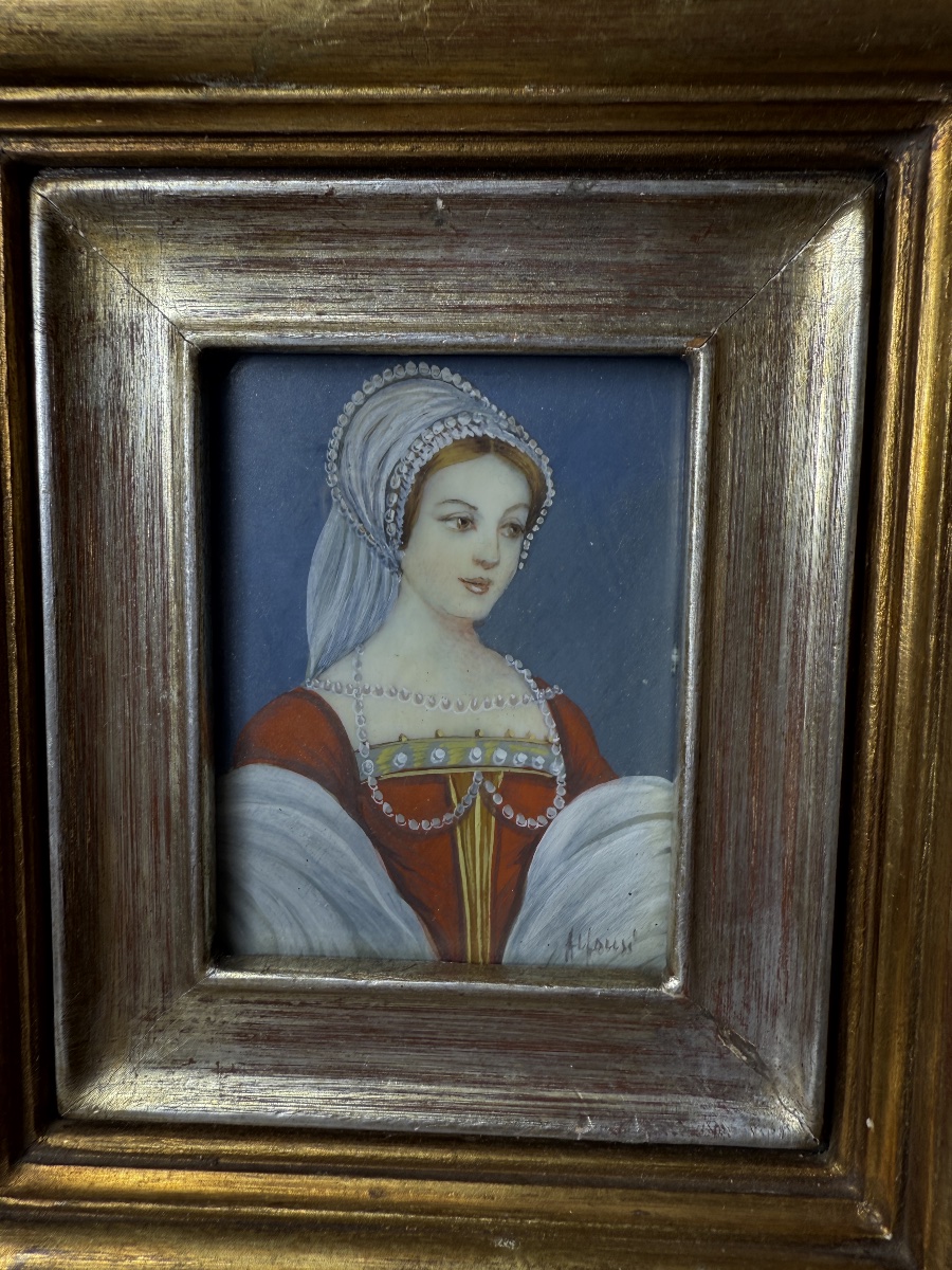 Miniature, Portrait Of Claude Of France – Signed J. Souvi-photo-6