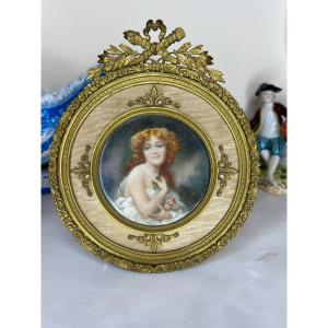 Hand Painted Miniature On Ivory